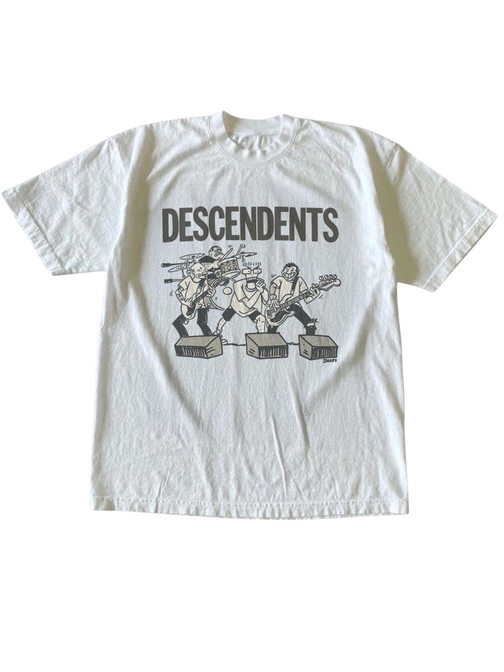 Descendents Milo Cartoon Band Lineup White Punk Rock Graphic T-Shirt